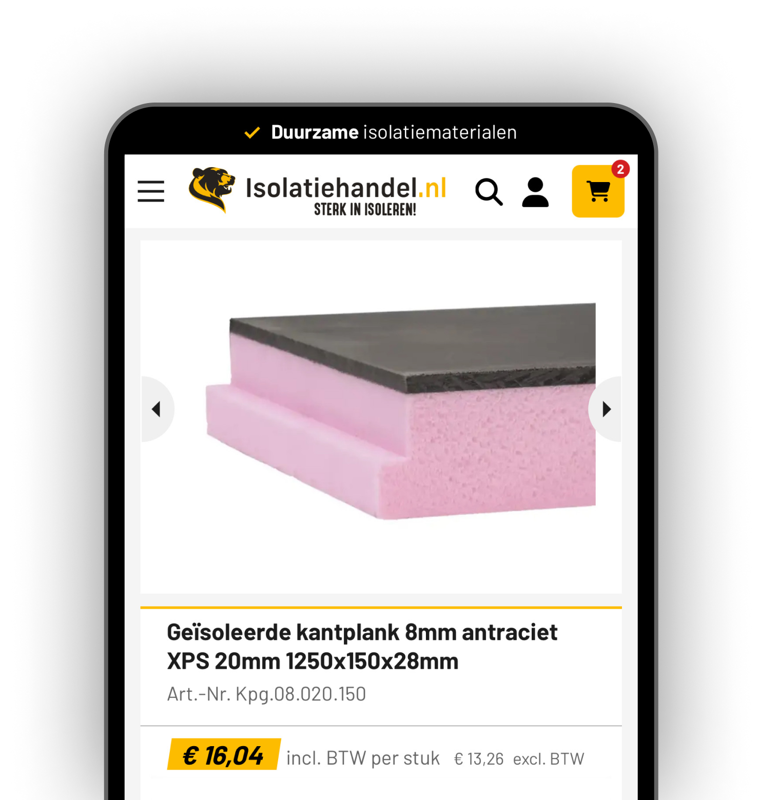 Mobiel webshop isolatiehandel van den berg