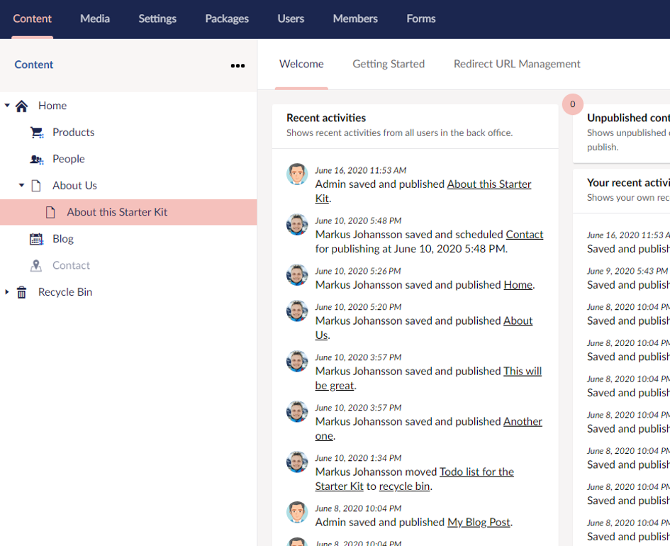 Umbraco Screenshot